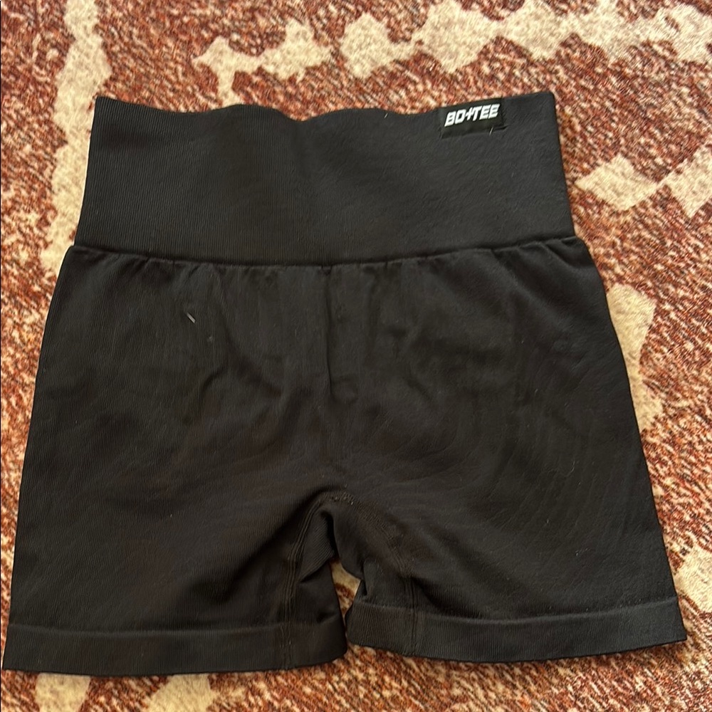 Bo+Tee Black High-Waisted Shorts
